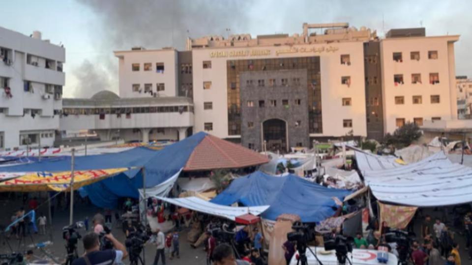 加薩最大醫院希法醫院（Al-Shifa）。（圖／翻攝自《衛報》）