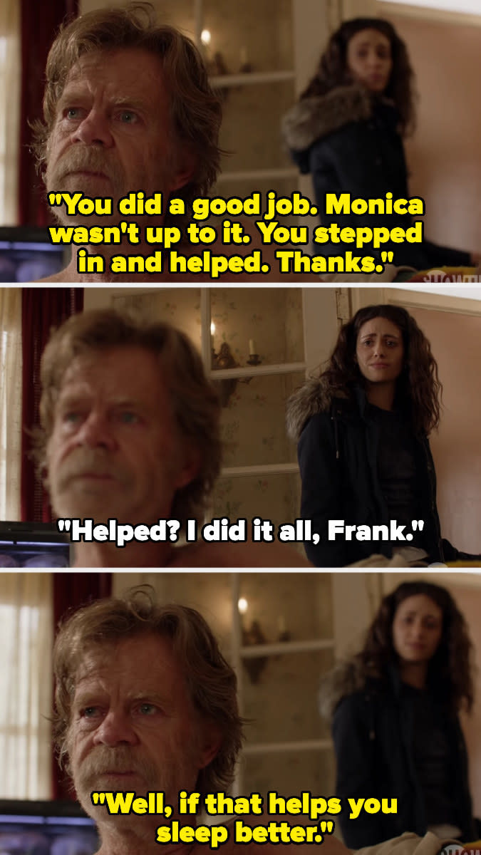 Fiona and Frank saying goodbye on "Shameless"