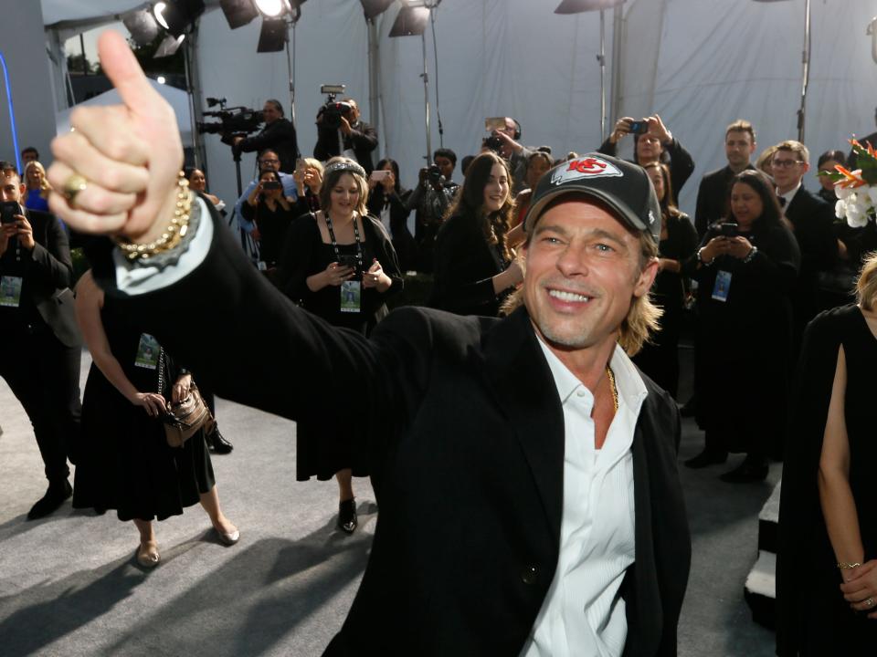 brad pitt at the 2020 sag awards