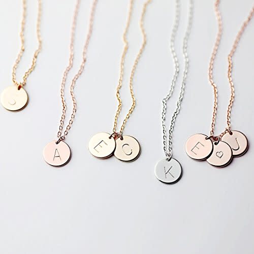 Delicate Initial Disc Necklace (Amazon / Amazon)