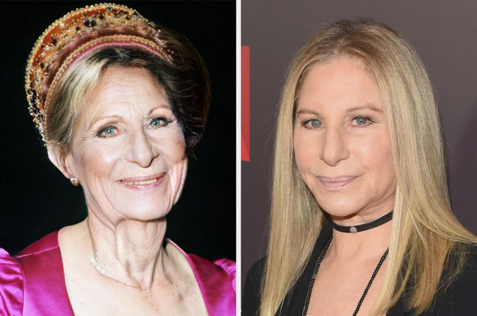 Side-by-side of AI Barbra vs. the real Barbra