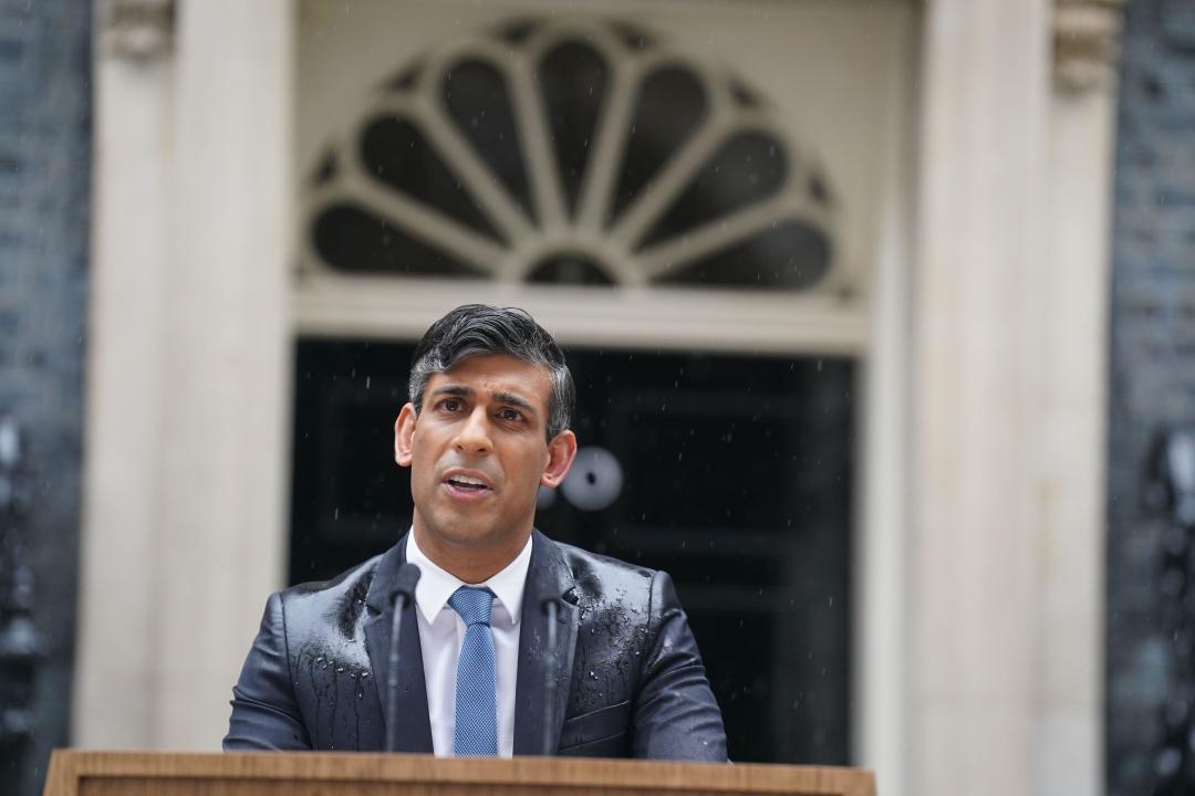 Prime Minister Rishi Sunak issues a statement outside 10 Downing Street, London, after calling a General Election for July 4. Picture date: Wednesday May 22, 2024.