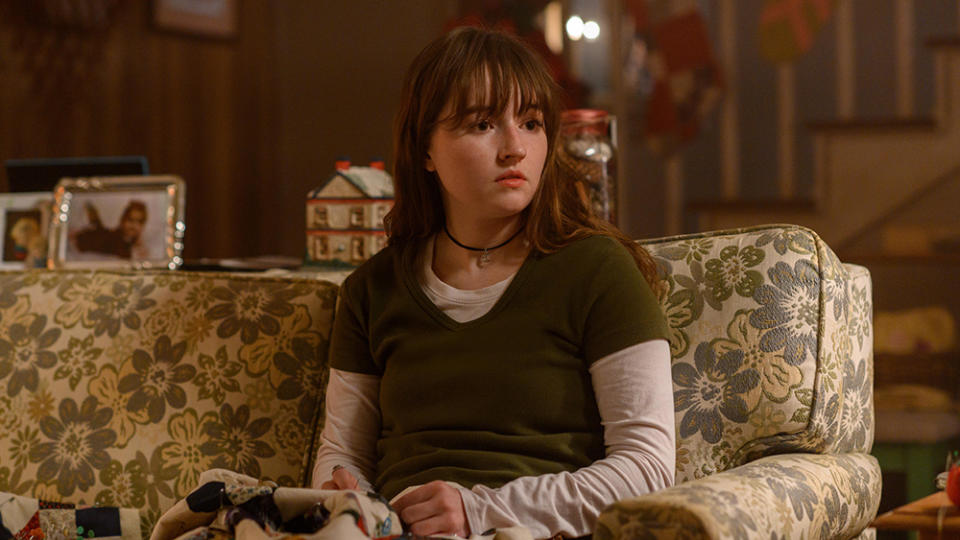 Dopesick -- “Breakthrough Pain” - Episode 102 -- OxyContin is on the market but faces a potential threat, Purdue’s vast influence reaches the town of Finch Creek, Bridget steps outside her DEA authority, and the criminal investigation of OxyContin begins. Betsy Mallum (Kaitlyn Dever), shown. (Photo by: Antony Platt/Hulu)