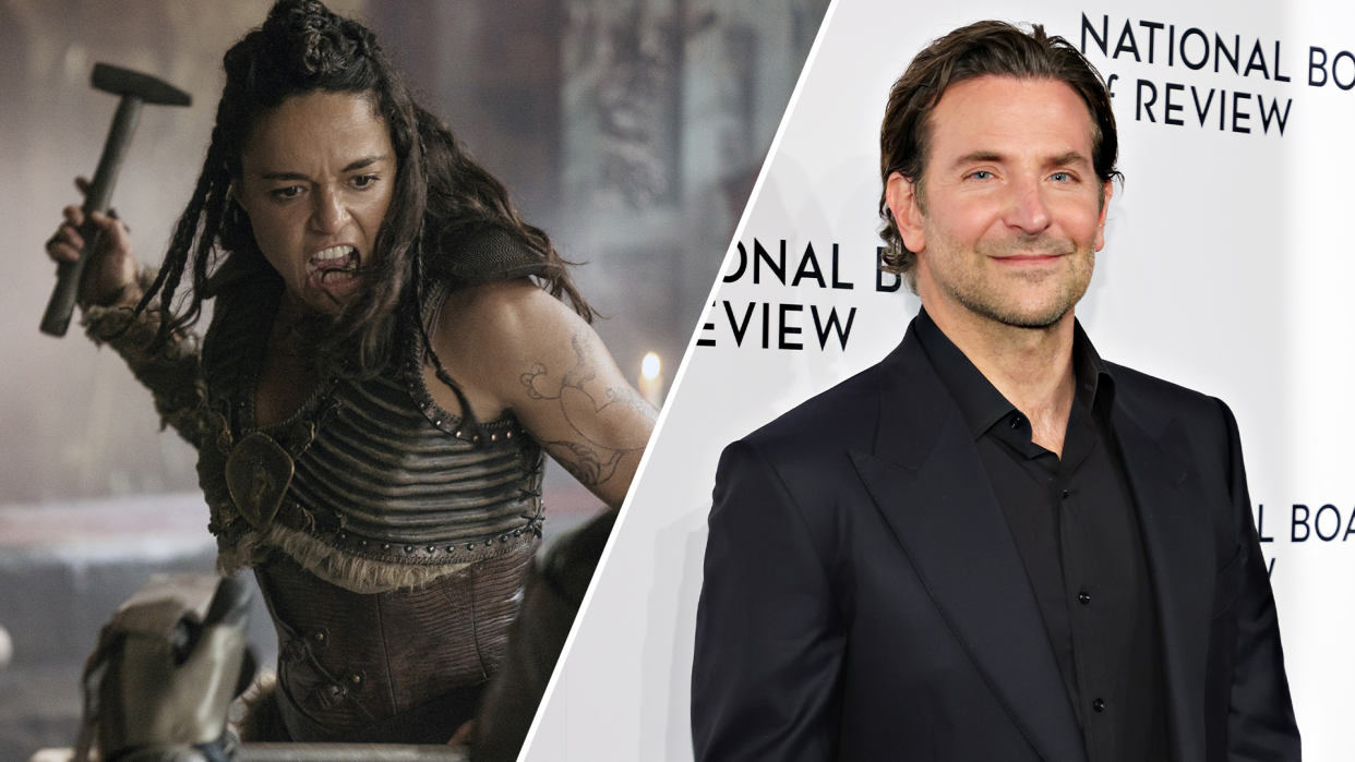 Michelle Rodriguez and Bradley Cooper weren't on set together when he filmed his cameo in the new Dungeons & Dragons movie. (Photo: Everett Collection/Getty Images)