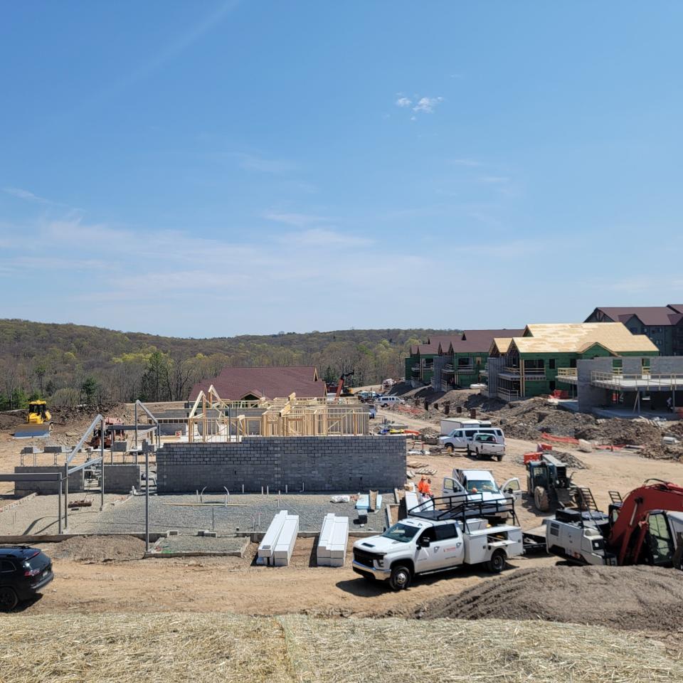 Villas at Great Wolf Lodge in the Poconos were under construction on April 20, 2023.