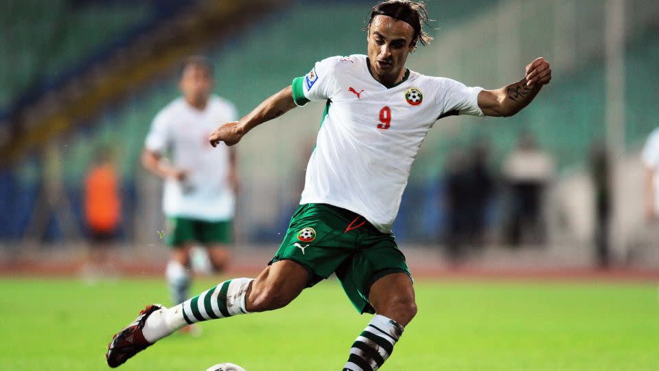 Berbatov stars for Bulgaria during a friendly against Latvia in August 2009. - Dimitar Dilkoff/AFP/Getty Images