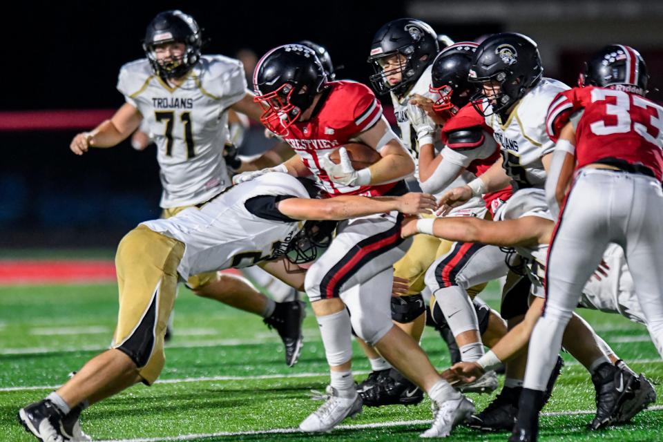 Crestview's Gavin Barker scored three rushing touchdowns against South Central on Friday.