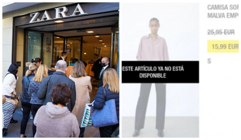 ZARA genera indignación en sus clientes por las rebajas. (Fuentes: Twitter/@andreaescobedoc y Joaquín Corchero/Europa Press vía Getty Images)