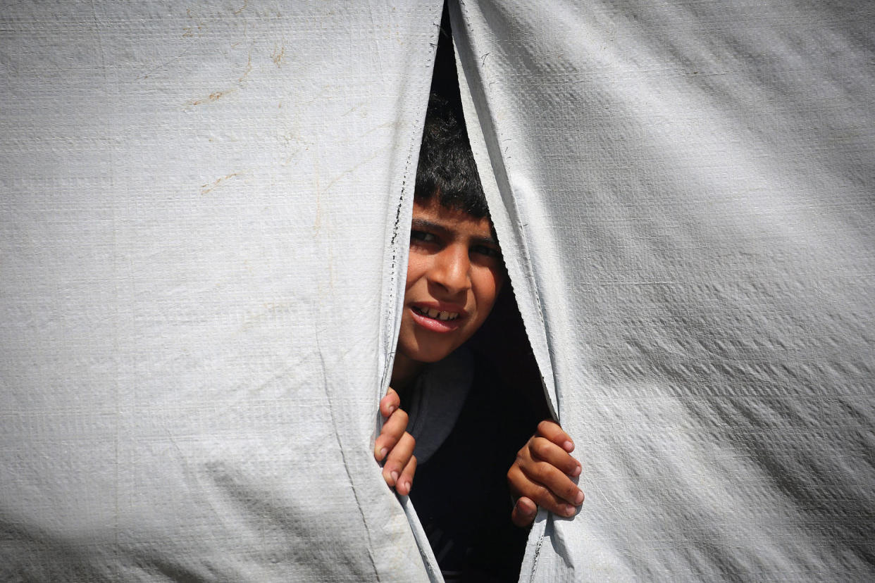 Displaced Palestinians at an encampment in Rafah, southern Gaza. (AFP - Getty Images)