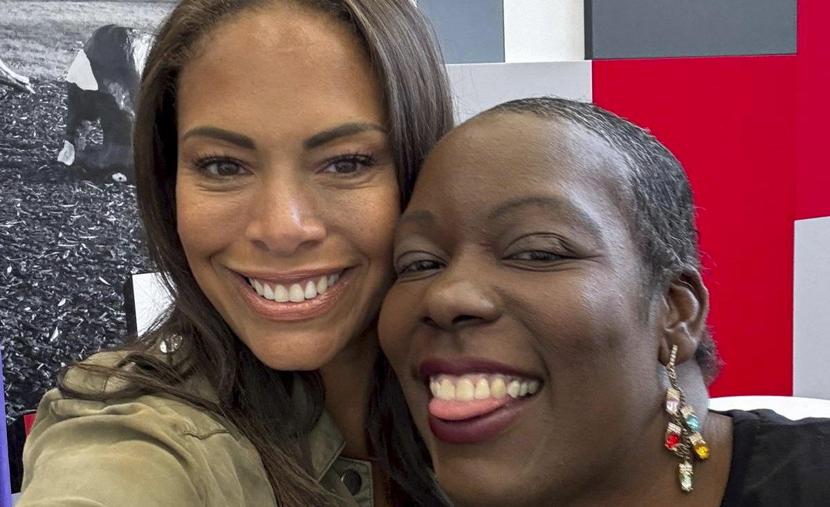 Rosie Coke pictured with Rebecca Hartley (left), who she credits for helping 'save her life'. (Rosie Coke/SWNS)