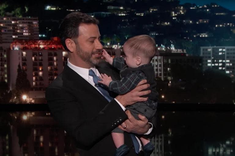 Jimmy Kimmel made an emotional return to his show with the help of his son