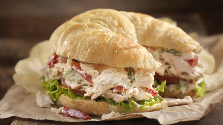 Chicken salad on a croissant