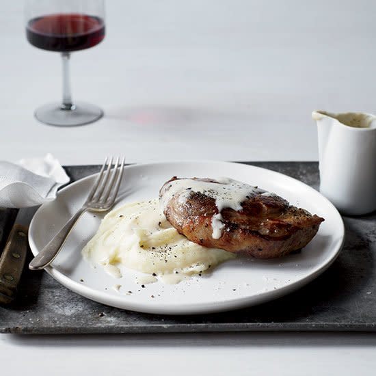 Milk-Braised Pork Chops with Mashed Potatoes and Gravy