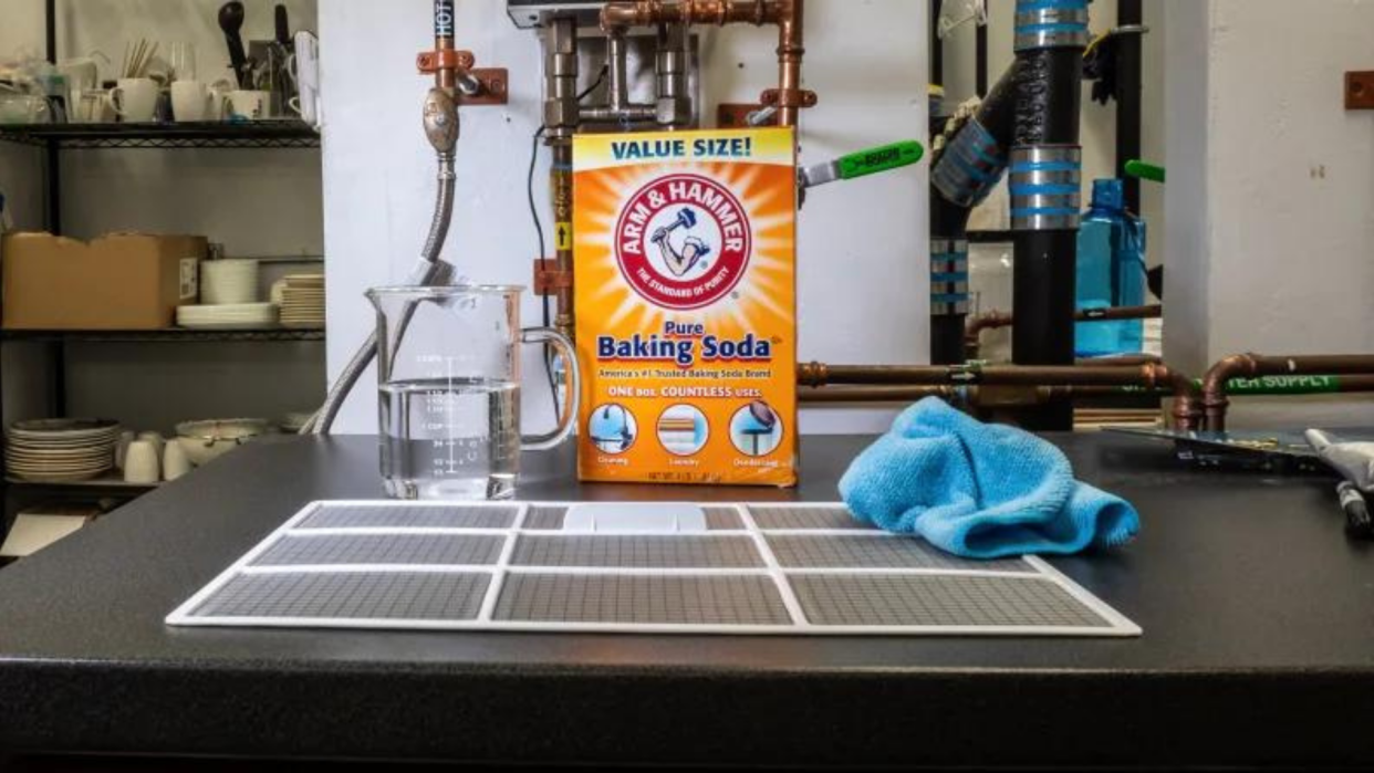 A combination of baking soda and water can help eliminate odors from the filter.