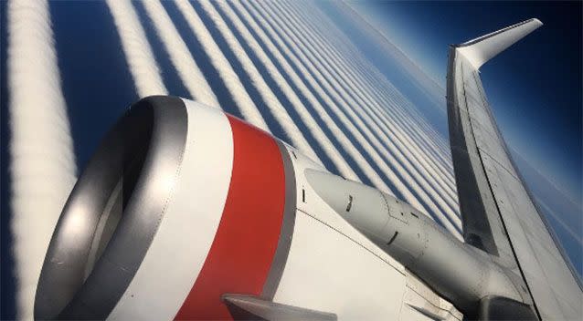 The morning glory clouds captured over the Great Australian Bight. Photo: Facebook