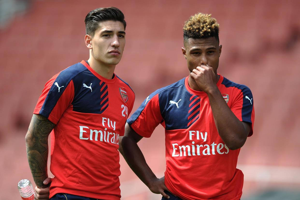 The pair in Arsenal training back in 2015: Arsenal FC via Getty Images