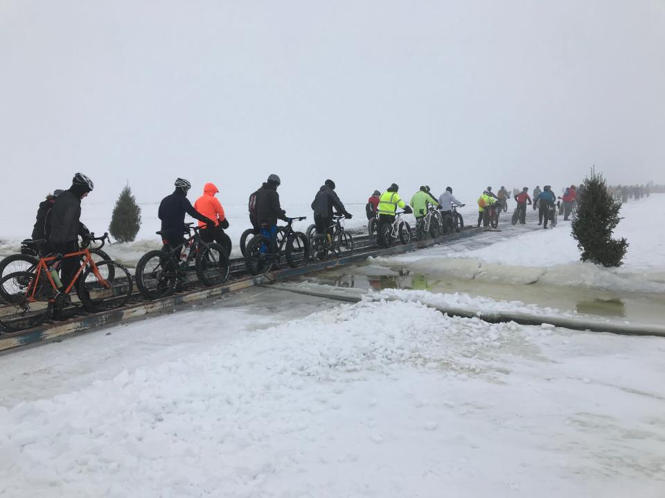 Bike the Bago, an annual bike ride across frozen Lake Winnebago, is a great example of "sisu."