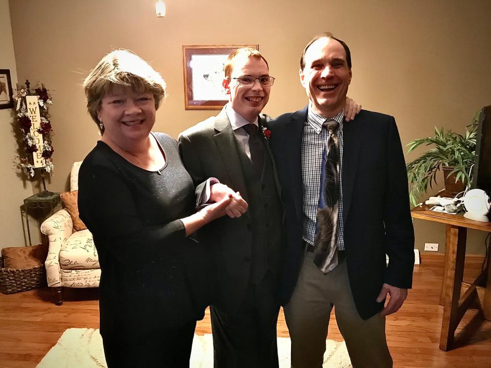 Mary Ann Egan, left; Ryan Egan, center; and Paul Egan. The couple founded A Home of My Own to help people with developmental disabilities find a place to live with support from staff.