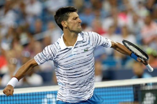 Top-ranked Novak Djokovic defeated Spain's Pablo Carreno Busta to reach the ATP Cincinnati Masters quarter-finals