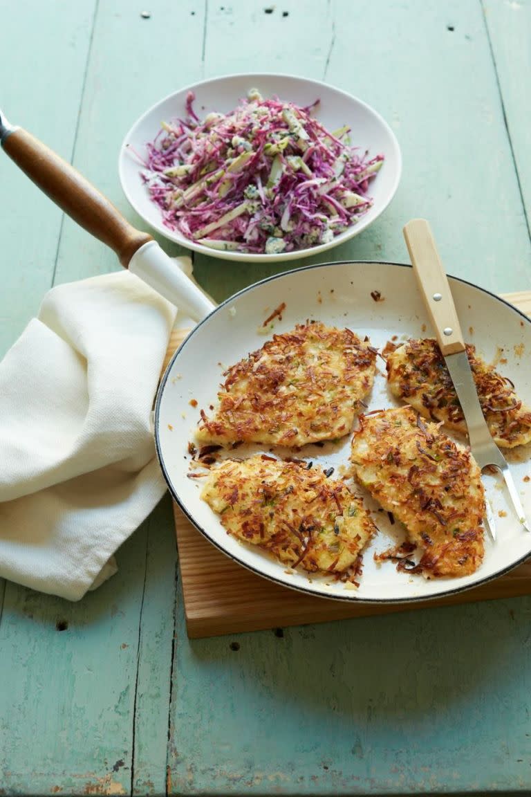 Crispy Coconut and Scallion Breaded Chicken Cutlets