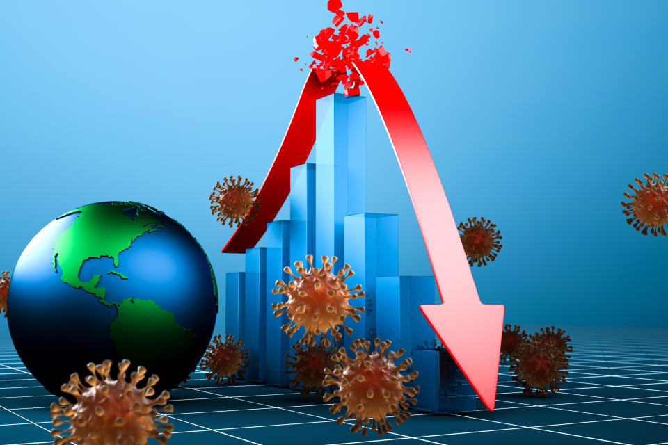 El FMI calcula que la economía mundial se contraerá 3% en 2020 por culpa del coronavirus. Imagen: Getty. 