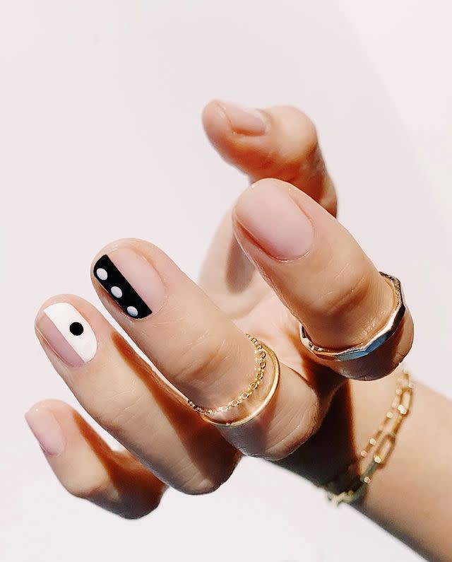 <p>Dice, dominoes—whatever the black-and-white dots and lines on these <a href="https://www.cosmopolitan.com/style-beauty/beauty/g30858051/short-nail-design-ideas/" rel="nofollow noopener" target="_blank" data-ylk="slk:short nails;elm:context_link;itc:0;sec:content-canvas" class="link ">short nails</a> make you think of, they prove that your design doesn't need a whole lot going on to get your point across and <strong>you don't need long nails</strong> to do it either.</p><p><a href="https://www.instagram.com/p/B659XxanFtI/?utm_source=ig_embed&utm_campaign=loading" rel="nofollow noopener" target="_blank" data-ylk="slk:See the original post on Instagram;elm:context_link;itc:0;sec:content-canvas" class="link ">See the original post on Instagram</a></p>