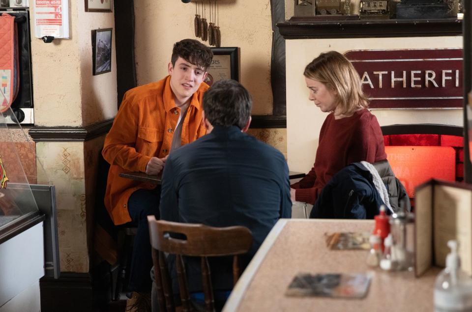 eric, aaron, abi webster, coronation street