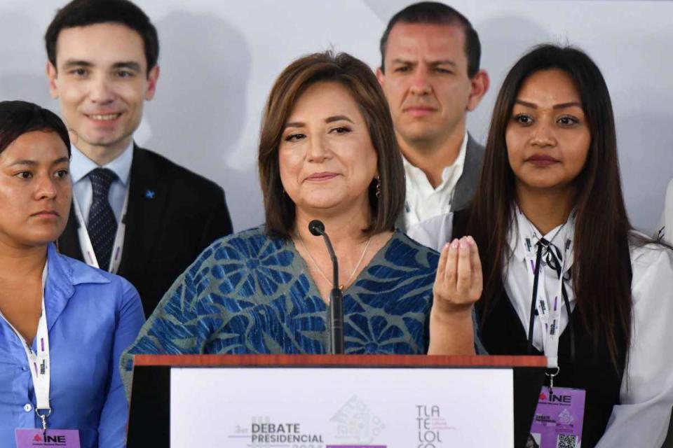 Xóchitl Gálvez durante su discurso previo al tercer debate presidencial. Foto: Cuartoscuro