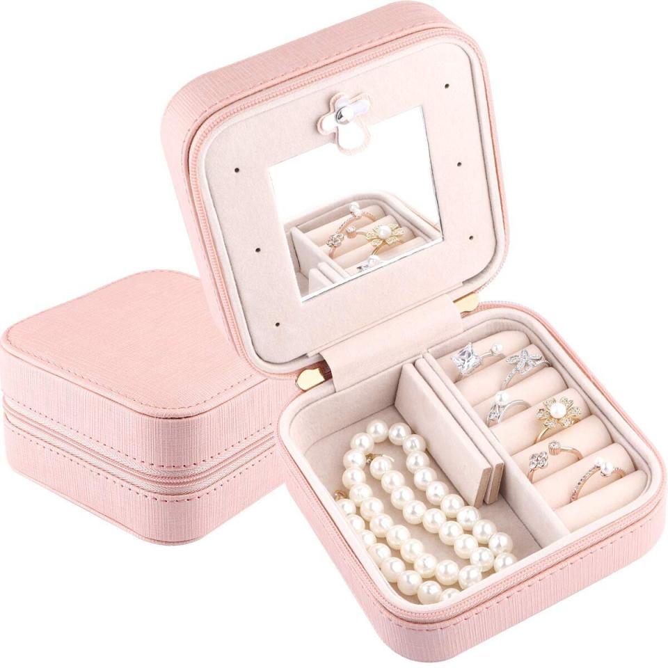 <a href="https://amzn.to/2RKOmf0" target="_blank" rel="noopener noreferrer">A travel jewelry box</a>, for everyone who likes to accessorize their outfits while away, but complains about spending an hour unraveling tangled necklaces or trying to find errant rings in the bottom of a suitcase. <a href="https://amzn.to/2RKOmf0" target="_blank" rel="noopener noreferrer">Get it from Amazon</a>.