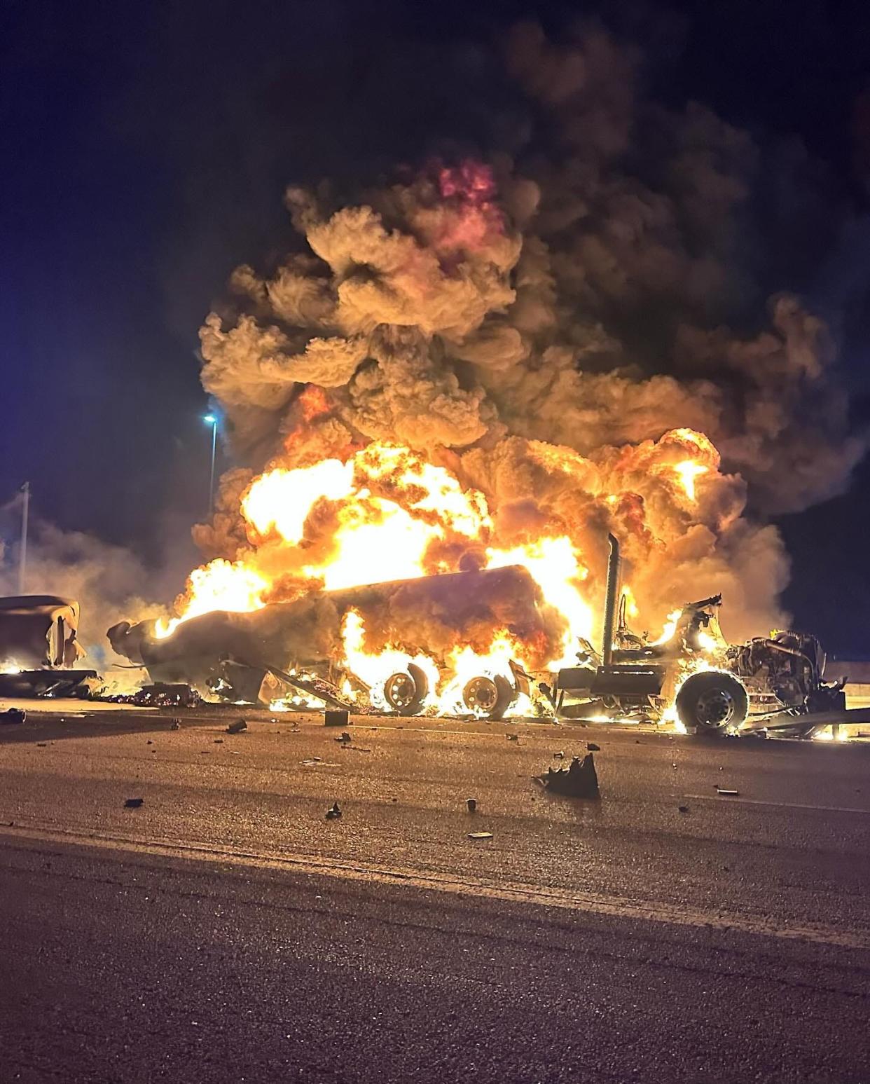 A massive fuel tanker explosion on the Florida’s Turnpike north of Boynton Beach Blvd. near the Hypoluxo overpass just before 6 a.m., Friday, Dec. 8 shut down the turnpike for most of the morning. Miraculously, there were no injuries.