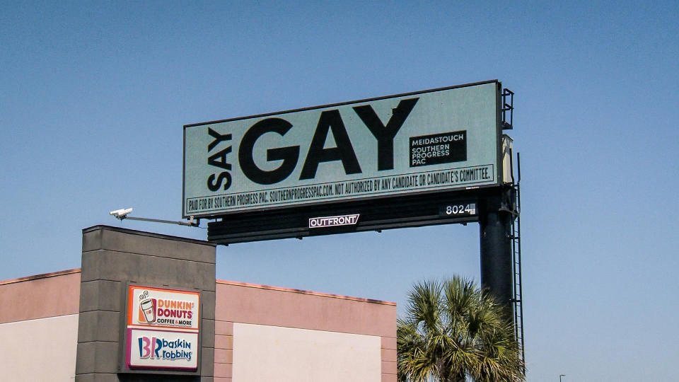 'Say Gay' billboard in Orlando, Fla.  (WESH)