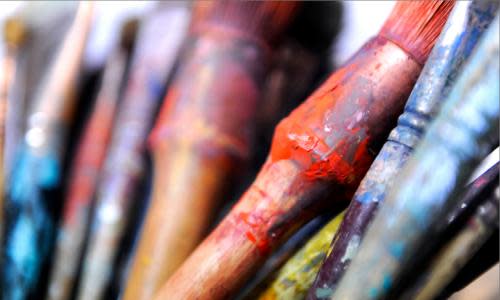 Used paintbrushes