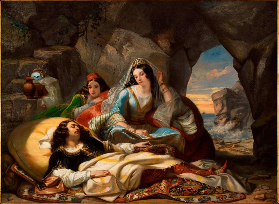 2b8n4g5 don juan and haidee marcel saunier mort en 1842 don juan et haidee huile sur toile 1839 paris, musee de la vie romantique paris, musee de la vie romantique