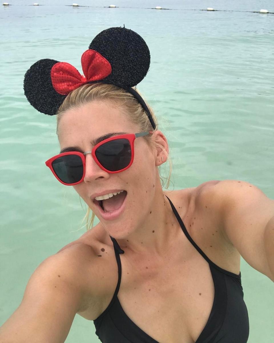 <p>The <em>Vice Principals</em> actress was in a Minnie Mouse state of mind when she snapped this selfie on her Disney cruise. “I feel like I’m really blending in here,” she joked, adding #ipaidforthis. (Photo: <a rel="nofollow noopener" href="https://www.instagram.com/p/BT4NMyWFKga/" target="_blank" data-ylk="slk:Busy Philipps via Instagram;elm:context_link;itc:0;sec:content-canvas" class="link ">Busy Philipps via Instagram</a>) </p>