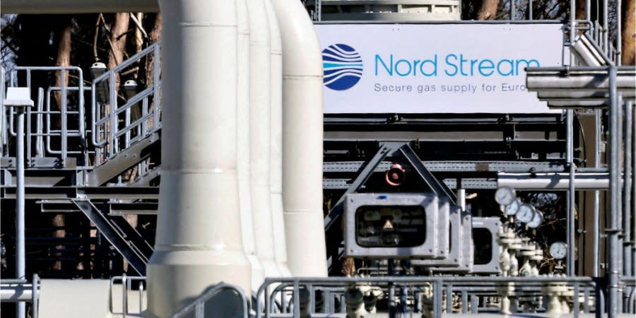 Pipes of the first branch of the Nord Stream gas pipeline on the German coast