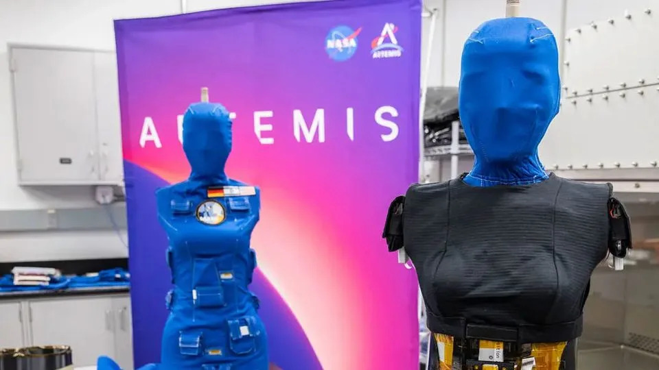 Mannequin torsos Helga (left) and Zohar were returned to Earth by the Artemis I mission so researchers could see how much radiation they were exposed to. Zohar wore a protective vest. - Courtesy NASA