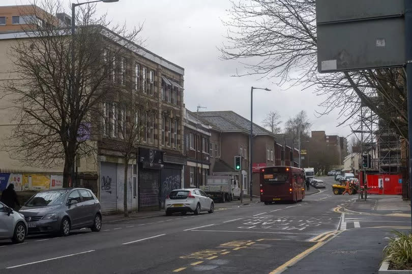 The upper part of High Street in Swansea