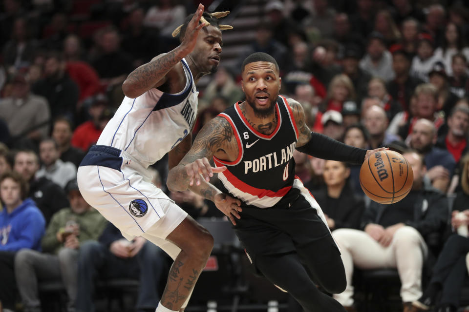 除了Damian Lillard有40分表現外，另外Jerami Grant、Jusuf Nurkic、Anfernee Simons皆有20分進帳。 (Photo by Amanda Loman/Getty Images)