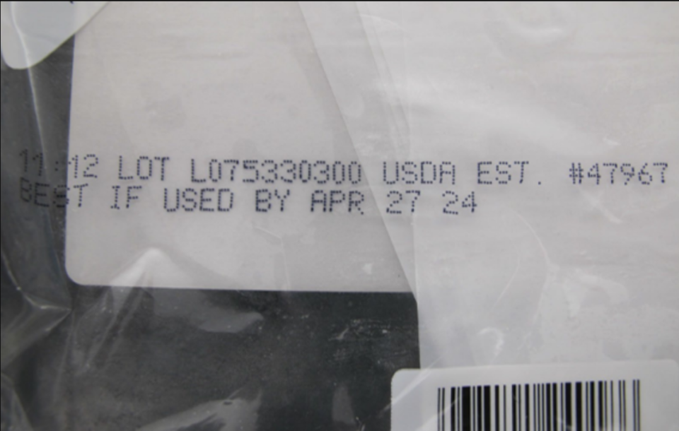 The recalled charcuterie packages have a lot code L075330300 and best-by date of April 27, 2024. / Credit: CDC.gov