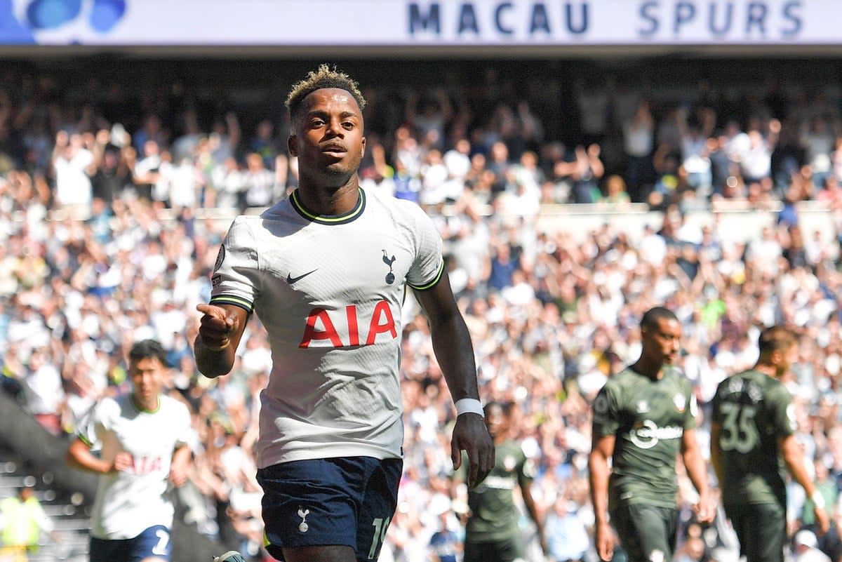 Ryan Sessegnon celebrates after scoring for Spurs (EPA)