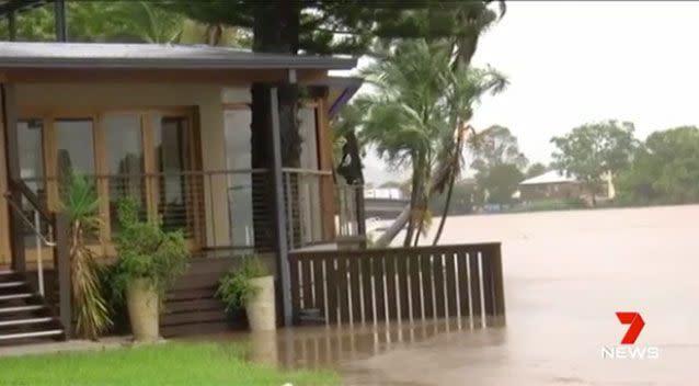 The storm caused by ex-cyclone Debbie has triggered mass evacuation orders across Queensland and NSW. Pictures: 7 News