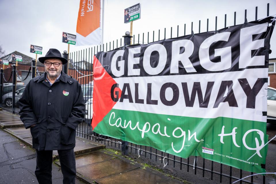Workers party of Britain candidate George Galloway speaks to PA Media in Rochdale, Greater Manchester, ahead of the Rochdale by-election, which was triggered by the death of Sir Tony Lloyd. Picture date: Friday February 16, 2024.
