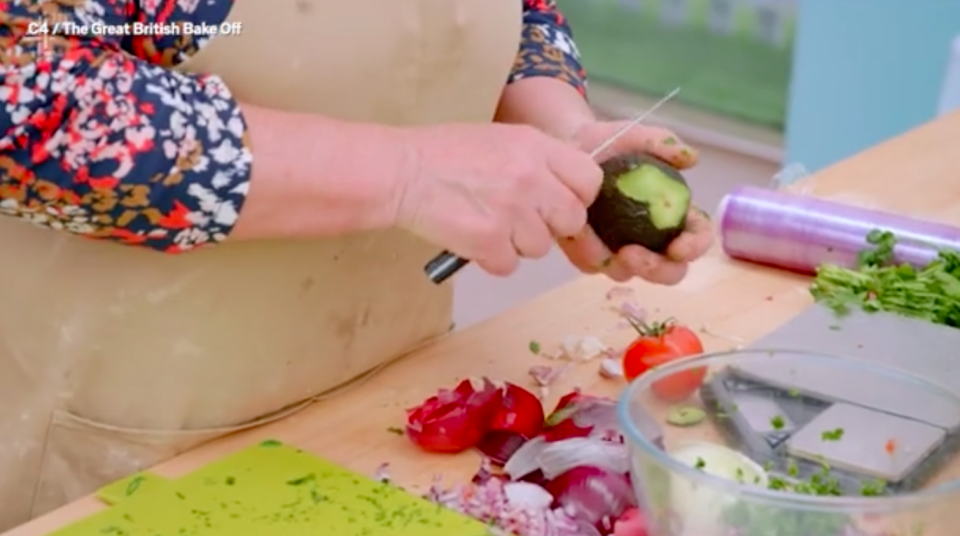 Viewers were left shocked by Carole's method for prepping an avocado. (Channel 4)