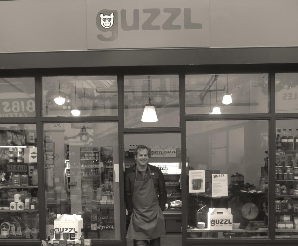 Andrew Murray-Watson at his deli Guzzl. Photo: Guzzl