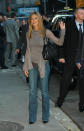 <p>Jennifer Aniston has never met a pair of boot-cut jeans she didn’t love. Her effortless, girl next-door style as at it’s peak as she arrived for a taping at of the Tonight Show with David Letterman in October 2005. </p>