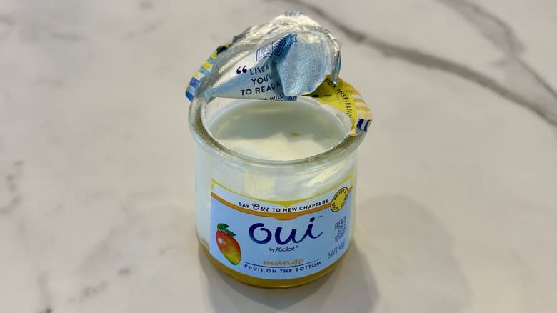 Mango flavored yogurt