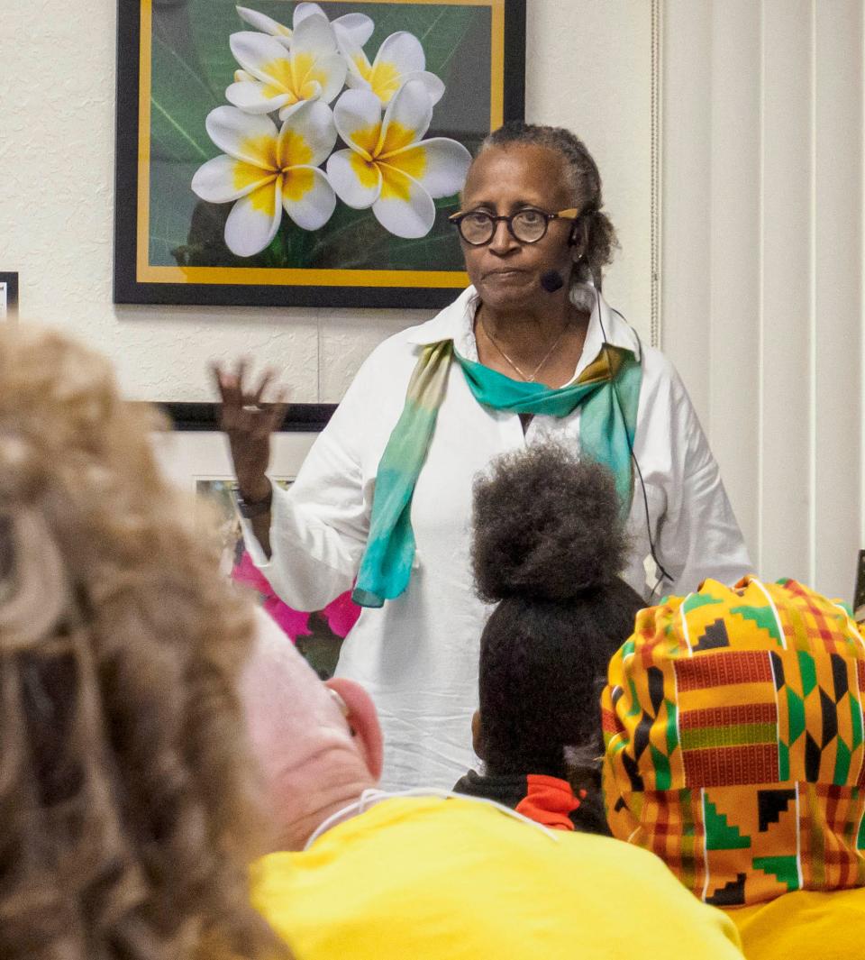 Beverly Ward of Earthcare discusses environmental justice at a conservation symposium hosted by Trout Lake Nature Center in Eustis on Saturday, April 30, 2022. [PAUL RYAN / CORRESPONDENT]