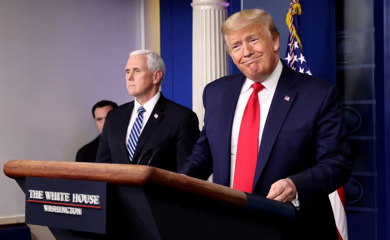 U.S. President Trump leads daily coronavirus response briefing at the White House in Washington