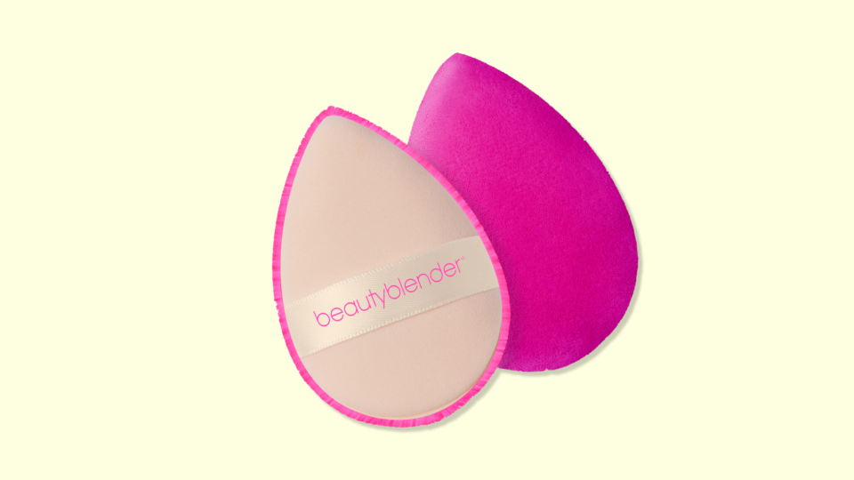 Melt your powder complexion products into the skin with the Beautyblender Power Pocket Puff.