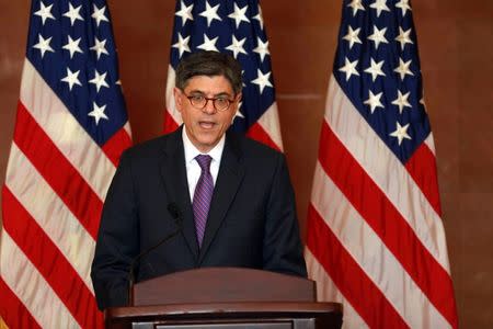 U.S. Secretary of the Treasury Jack Lew attends a news conference at the close of the G20 Finance Ministers and Central Bank Governors meeting in Chengdu in Southwestern China's Sichuan province, Sunday, July 24, 2016. REUTERS/Ng Han Guan/Pool